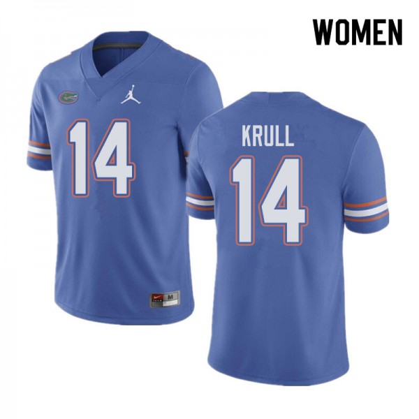 Jordan Brand Women #14 Lucas Krull Florida Gators College Football Jersey Blue